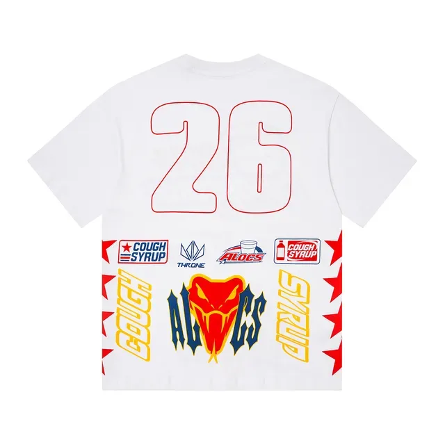 White Black Graphic Print Oversized Fit T-Shirt 7