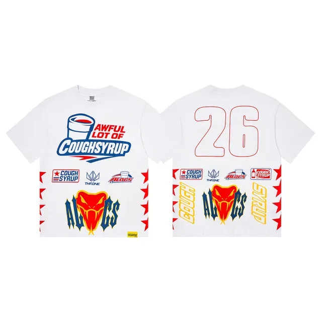 White Black Graphic Print Oversized Fit T-Shirt 8