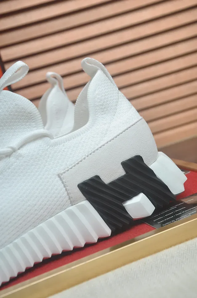 White Black Knit Upper Sculpted Ridged Midsole Sneakers 2