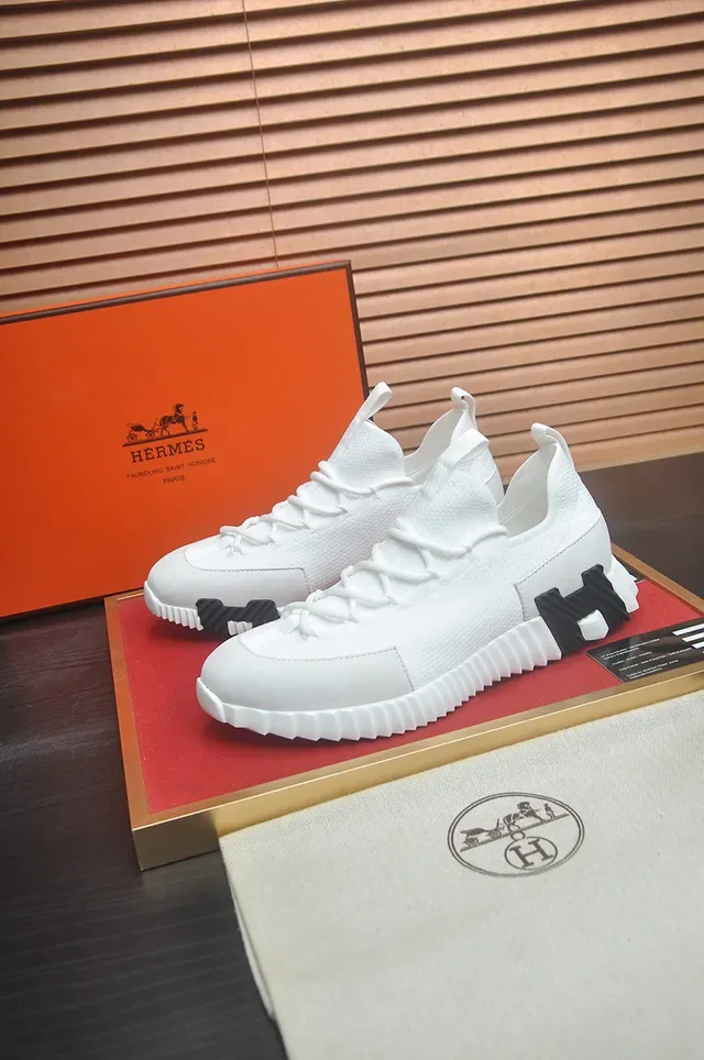 White Black Knit Upper Sculpted Ridged Midsole Sneakers 4