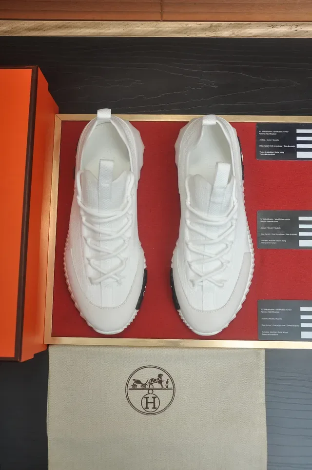 White Black Knit Upper Sculpted Ridged Midsole Sneakers 5