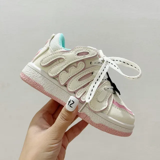 White Blue Chunky Sculpted Midsole Decorative Side Logo Sneakers 10