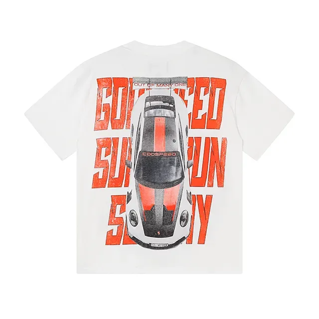 White Graphic-Print Racing Car T-Shirt 3