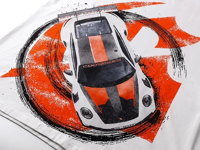 White Graphic-Print Racing Car T-Shirt 4