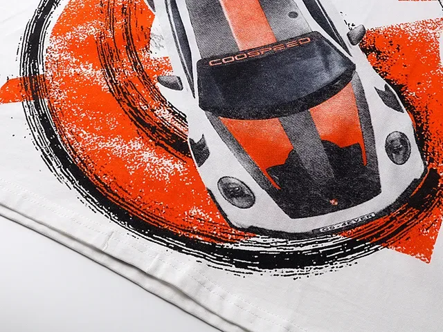 White Graphic-Print Racing Car T-Shirt 5