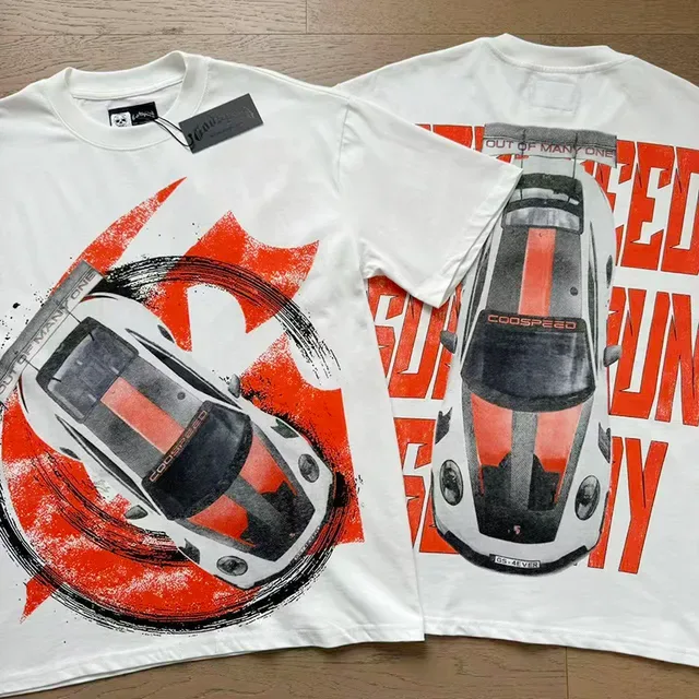 White Graphic-Print Racing Car T-Shirt 8