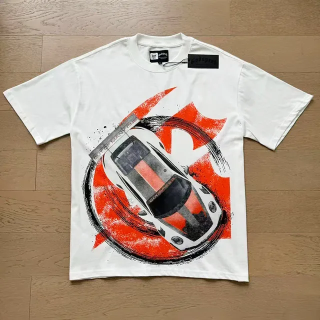 White Graphic-Print Racing Car T-Shirt 9