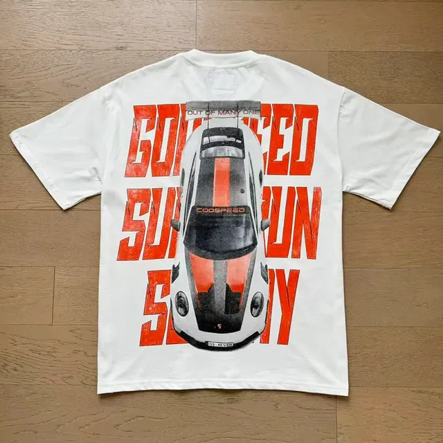 White Graphic-Print Racing Car T-Shirt 11