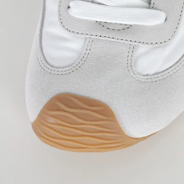 White Gray Low-Top Mixed-Material Upper Sneakers 5