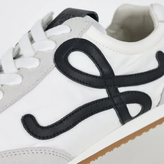 White Gray Low-Top Mixed-Material Upper Sneakers 6