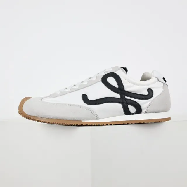 White Gray Low-Top Mixed-Material Upper Sneakers 9