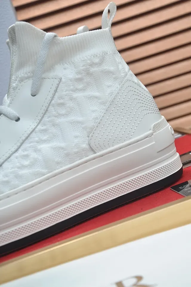 White Knit High-Top Platform Lifestyle Sneaker 2