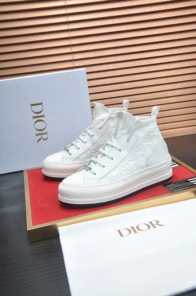 White Knit High-Top Platform Lifestyle Sneaker 4
