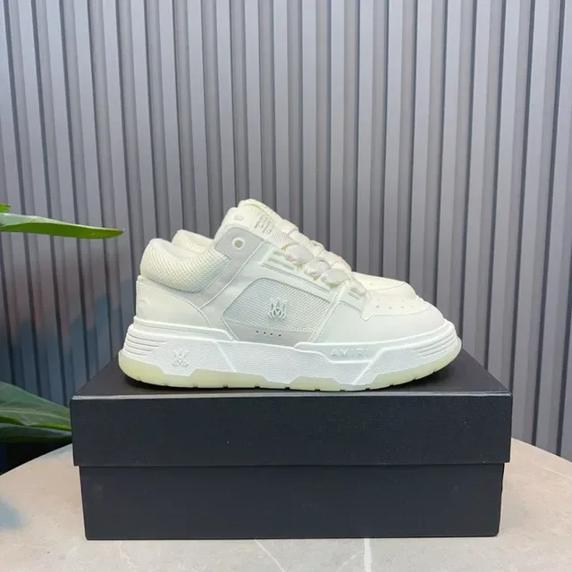 White Low-Top Layered Synthetic-Mesh Upper Sneakers 8