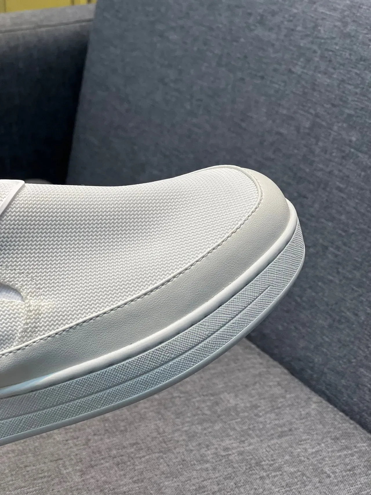 White Slip-On Textile Casual Shoe 3