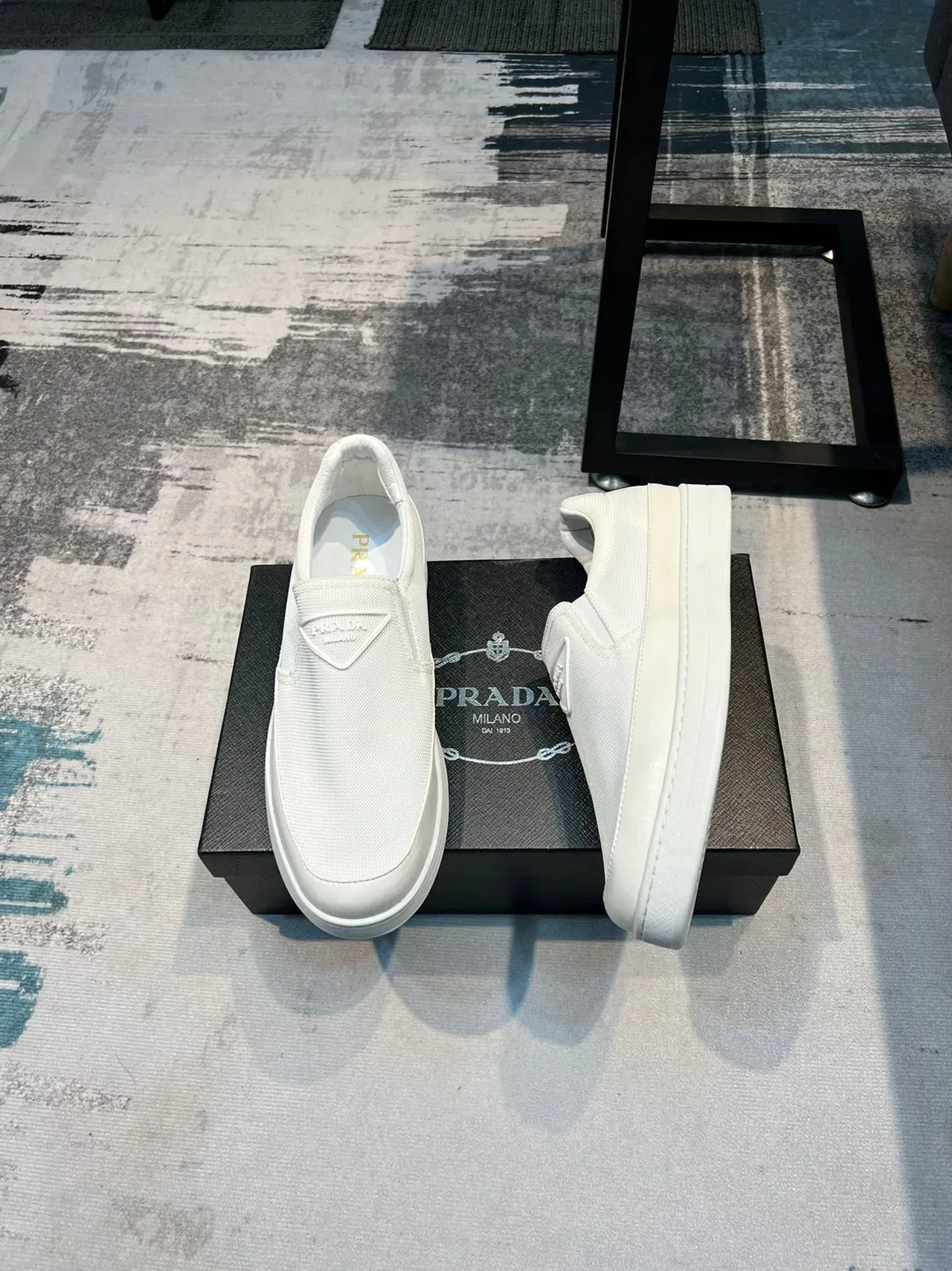 White Slip-On Textile Casual Shoe 4