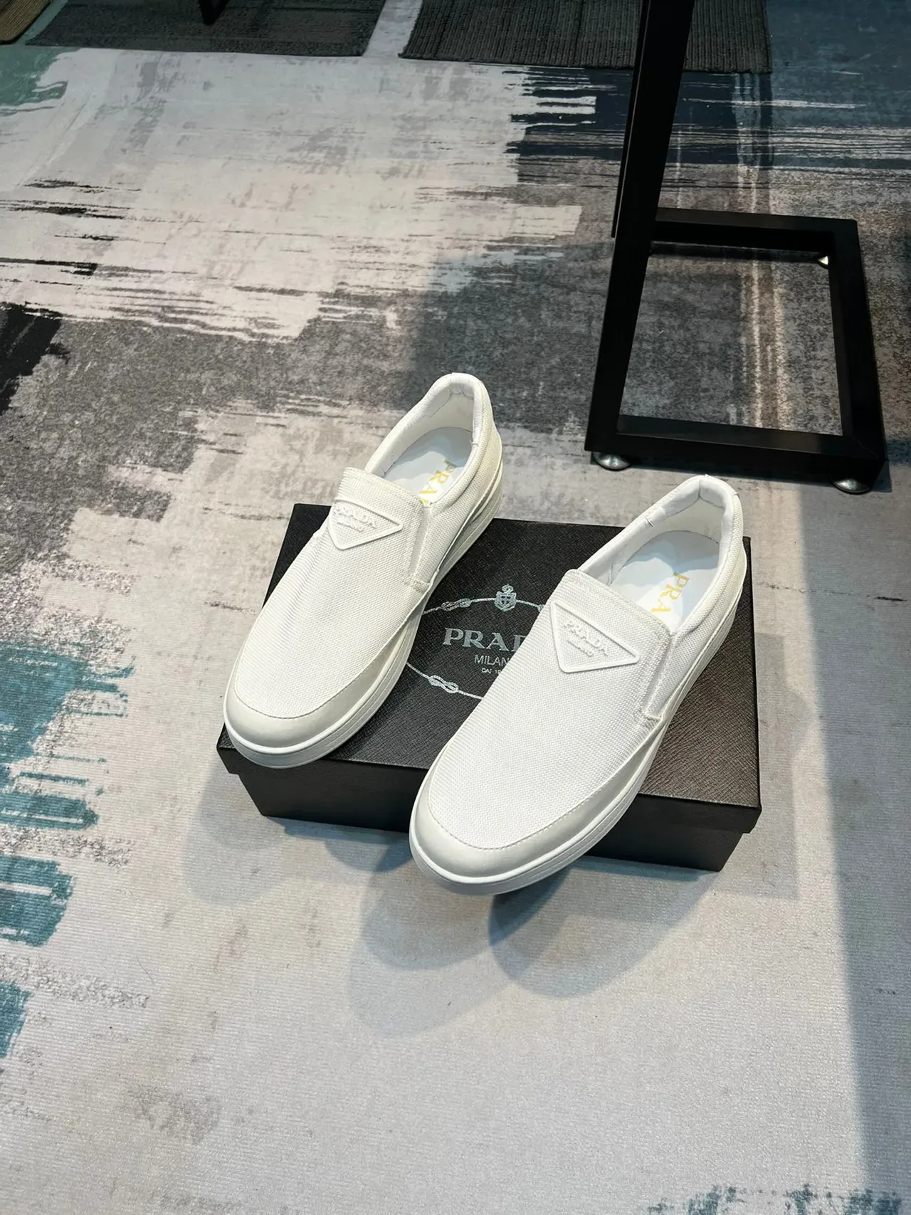 White Slip-On Textile Casual Shoe 5