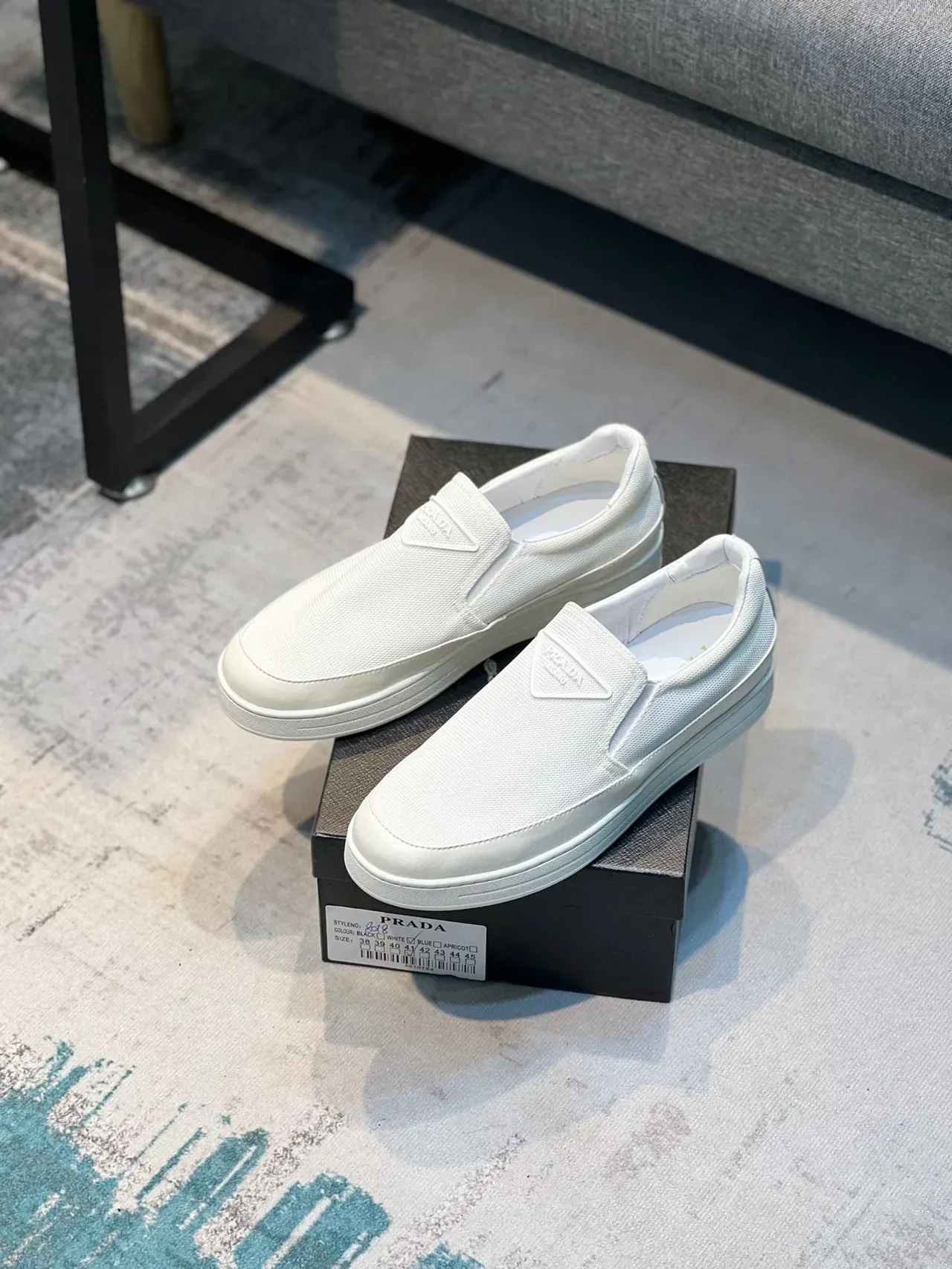 White Slip-On Textile Casual Shoe 7