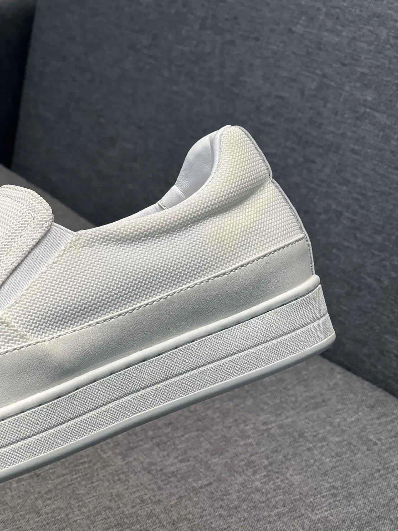 White Slip-On Textile Casual Shoe 8