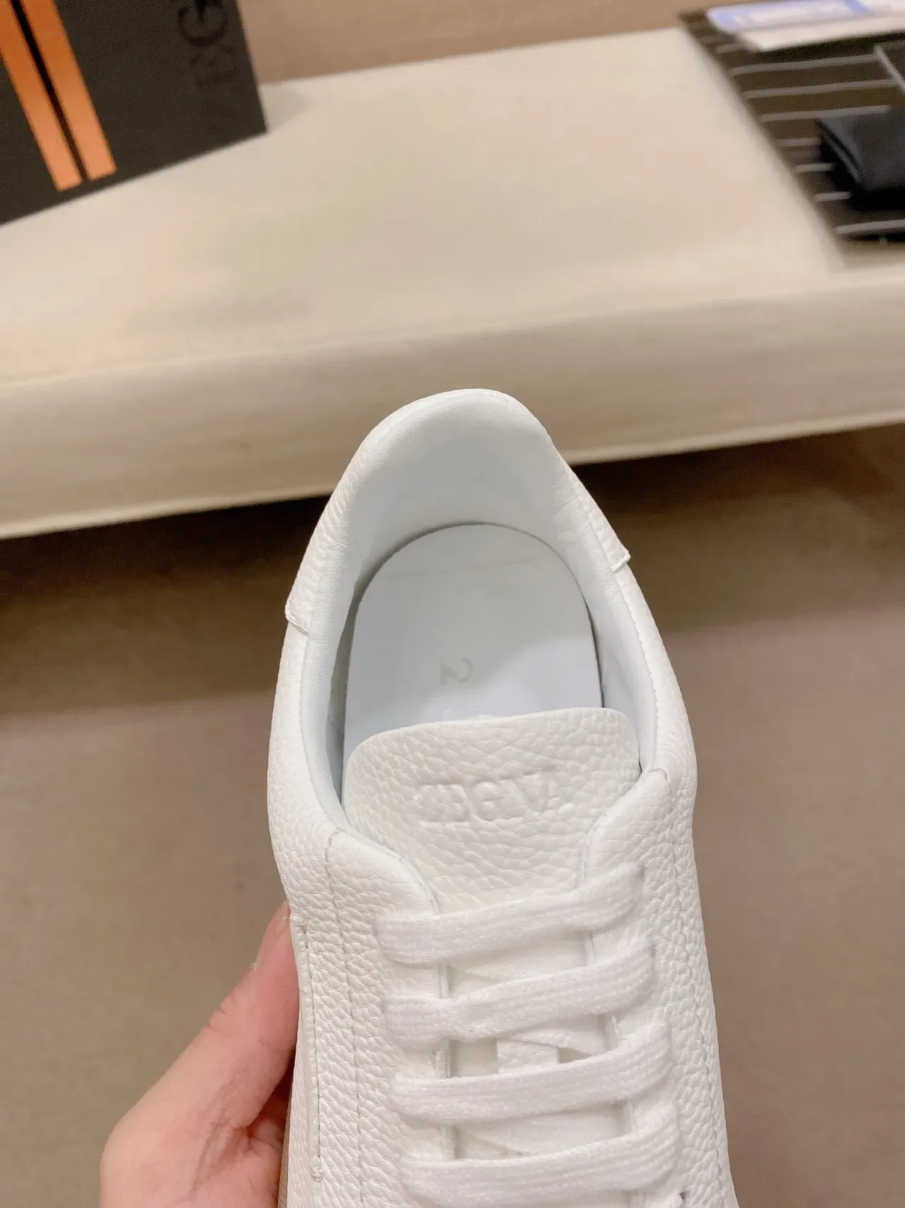 White Textured Upper Gum Sole Lifestyle Sneaker 4