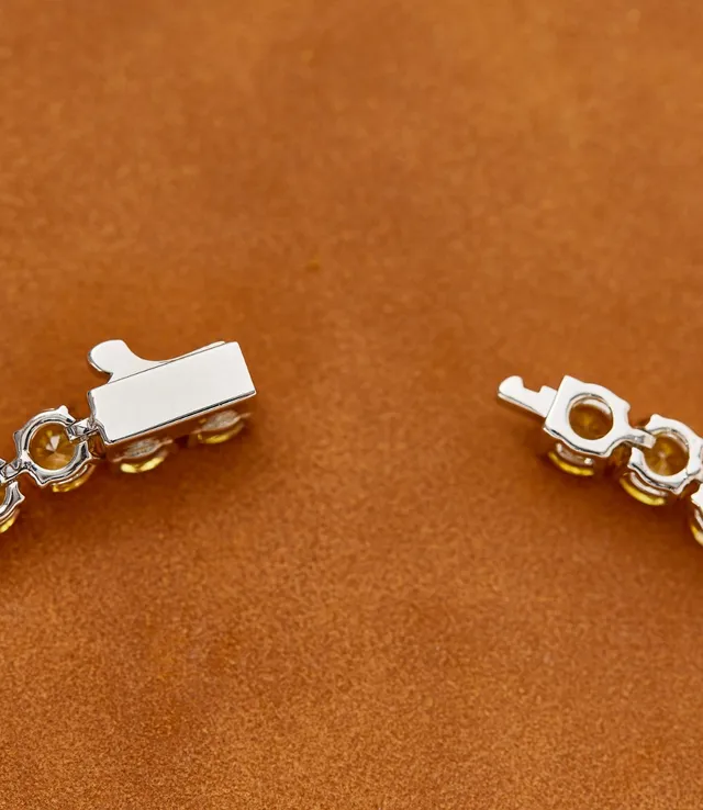 Yellow and White Gemstone Tennis Bracelet 2
