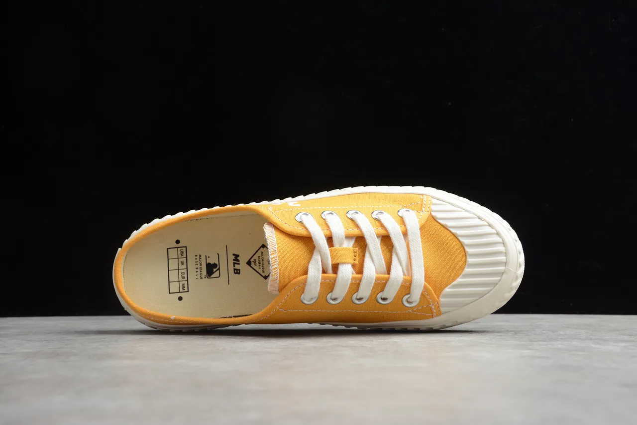 Yellow Beige Upper Lace-Up Mule Canvas Shoes 4