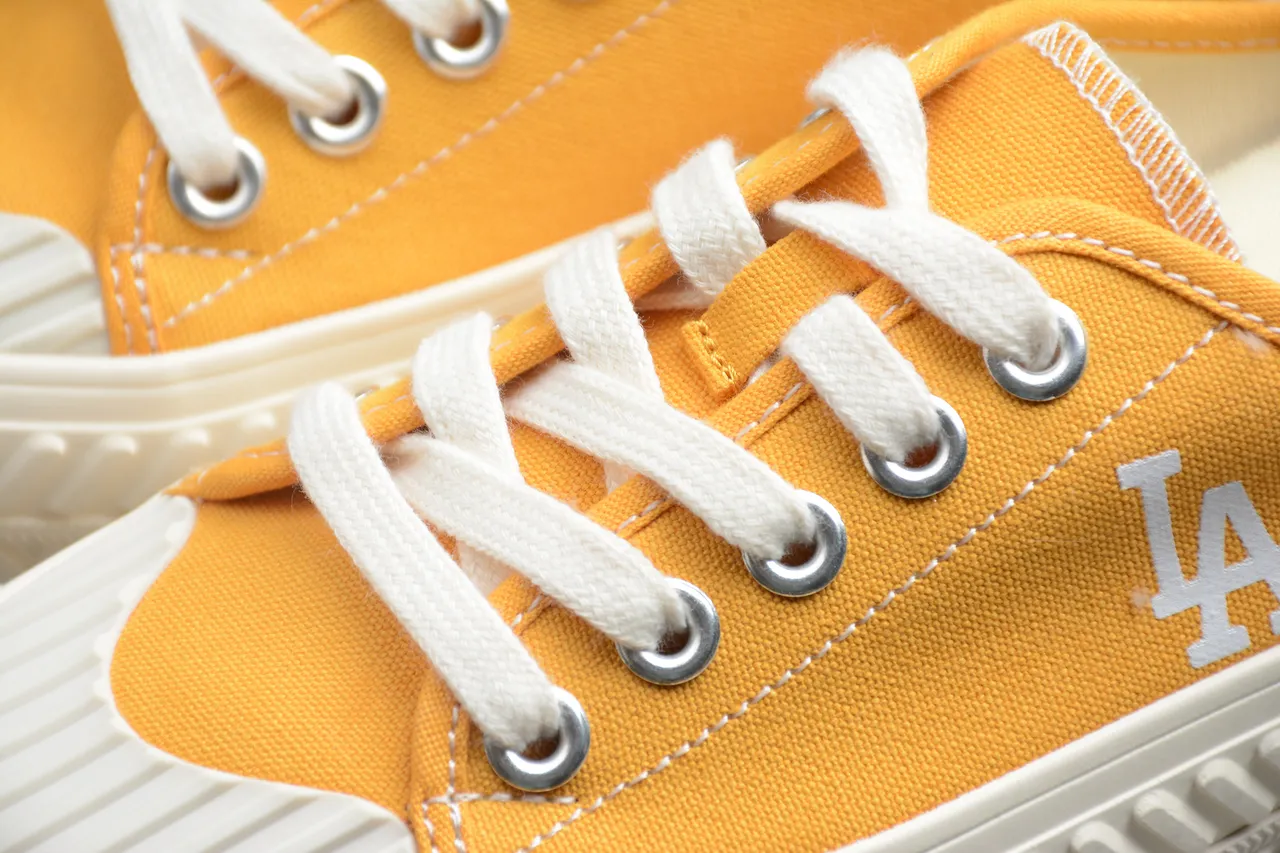 Yellow Beige Upper Lace-Up Mule Canvas Shoes 14