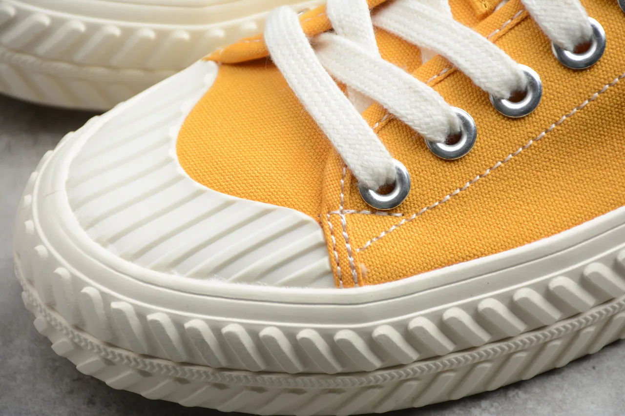 Yellow Beige Upper Lace-Up Mule Canvas Shoes 15
