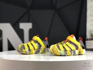 Yellow Gray Multicolor Sporty Strap Casual Sandals 23