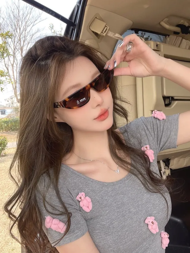 Gentle Monster Black Gray Narrow Cat-Eye Silhouette Slim Acetate Frame Sunglasses 6