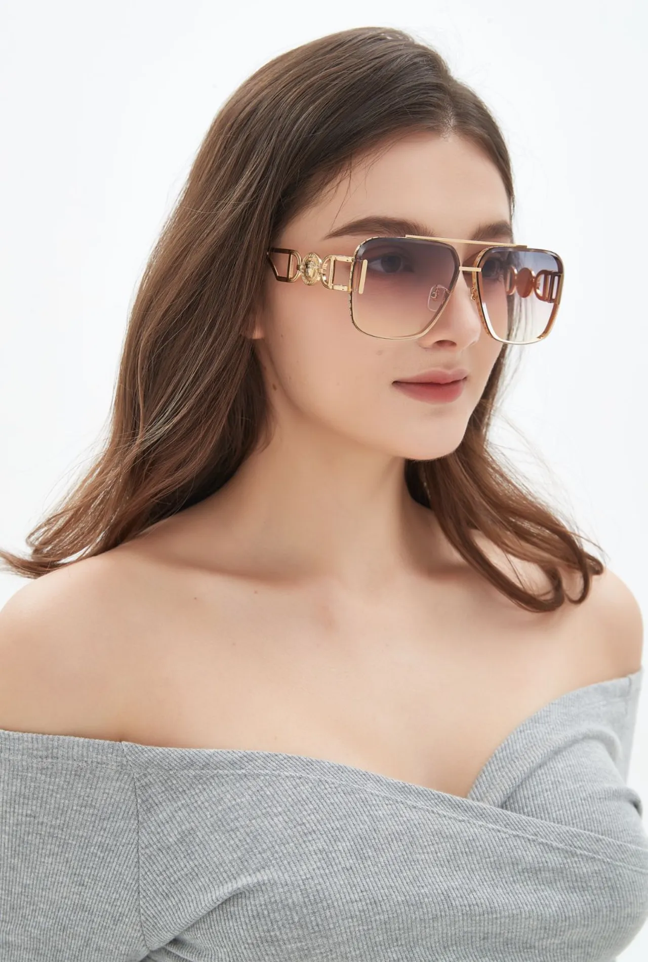 Gentle Monster Oversized Square Gold-Tone Gradient Sunglasses 3