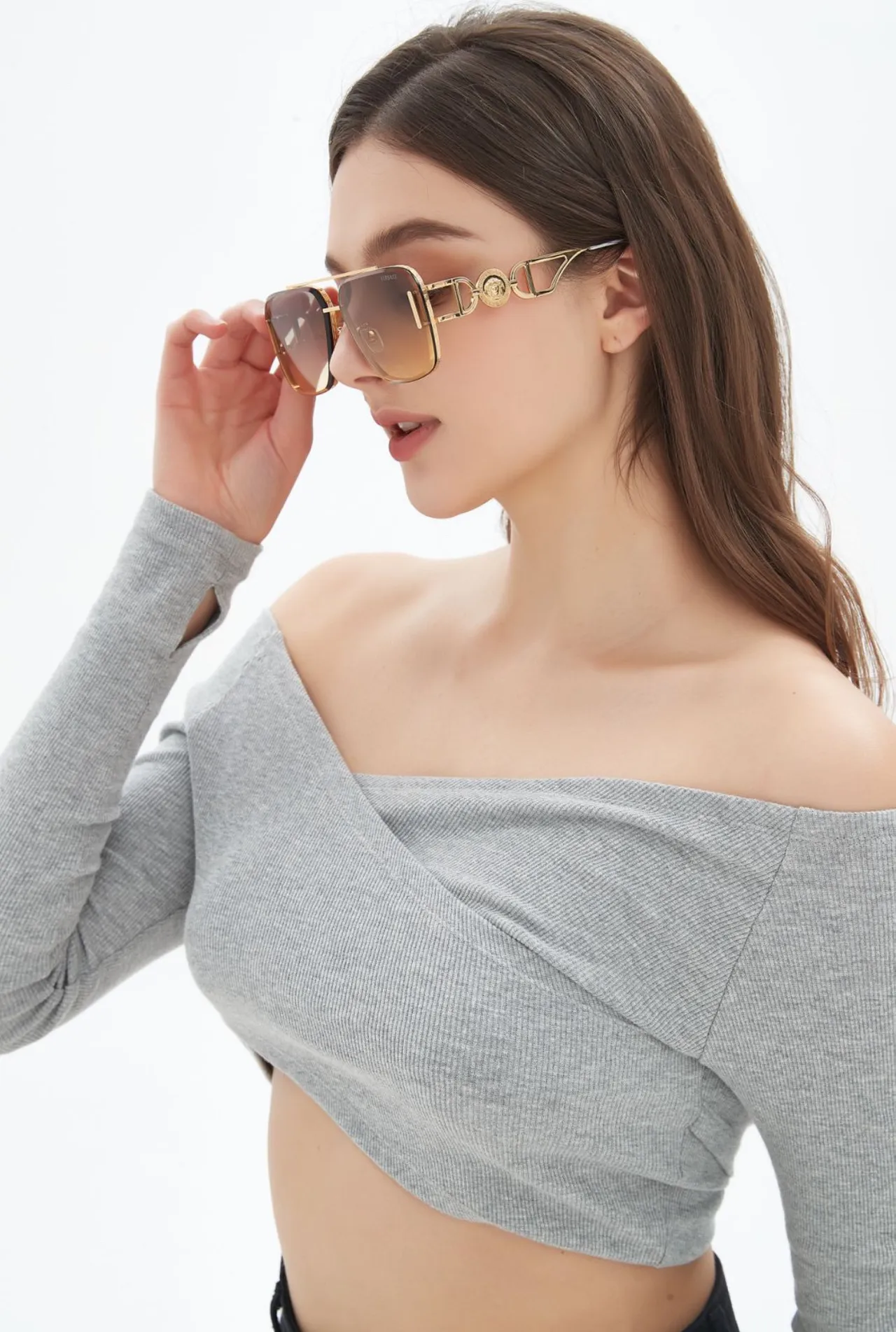 Gentle Monster Oversized Square Gold-Tone Gradient Sunglasses 4