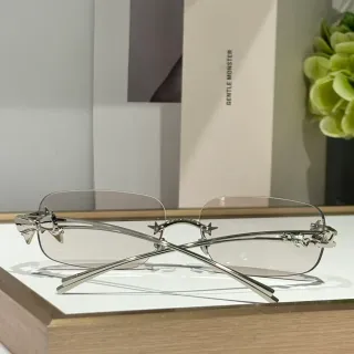Gentle Monster Silver Transparent Rimless Decorative Temple Charms Optical Glasses