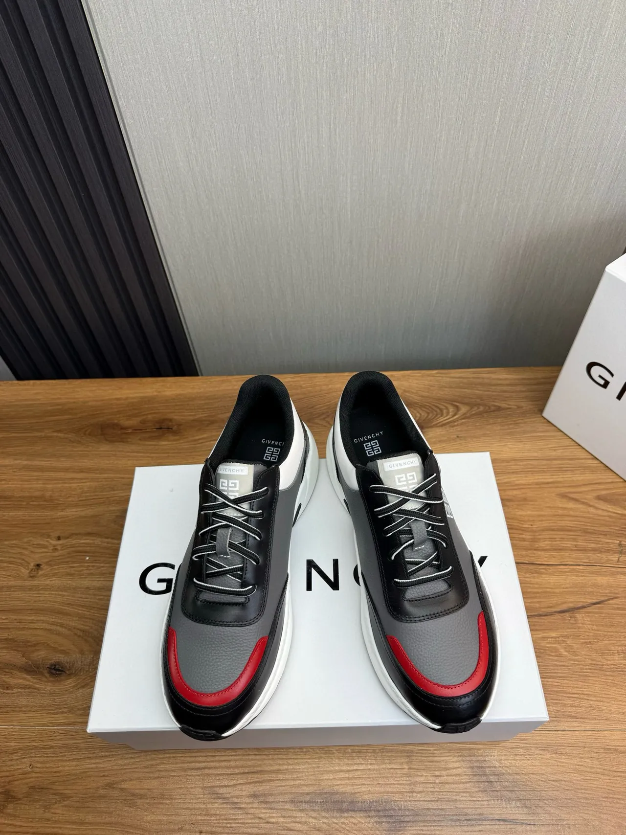 Givenchy City Sport Black Gray Red Chunky Sneakers 2