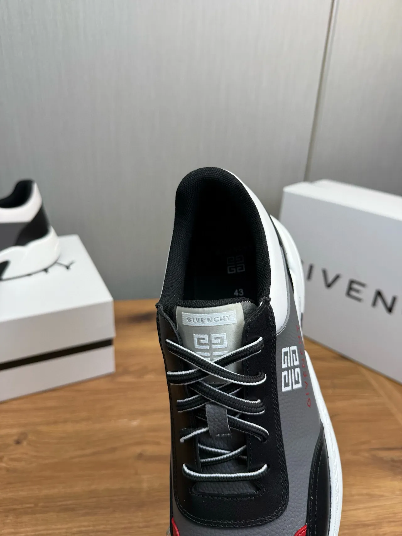 Givenchy City Sport Black Gray Red Chunky Sneakers 3