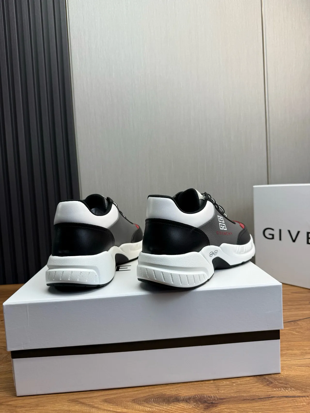 Givenchy City Sport Black Gray Red Chunky Sneakers 7