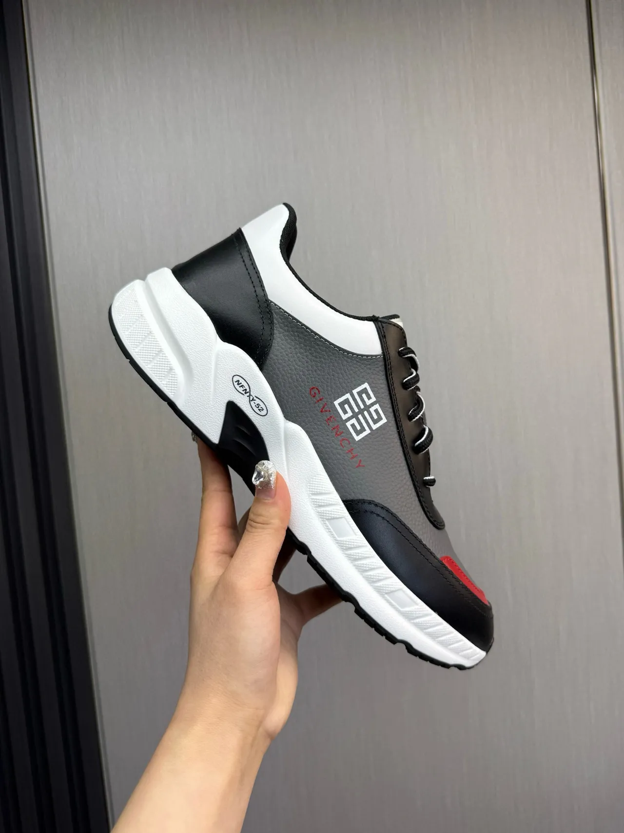 Givenchy City Sport Black Gray Red Chunky Sneakers 9