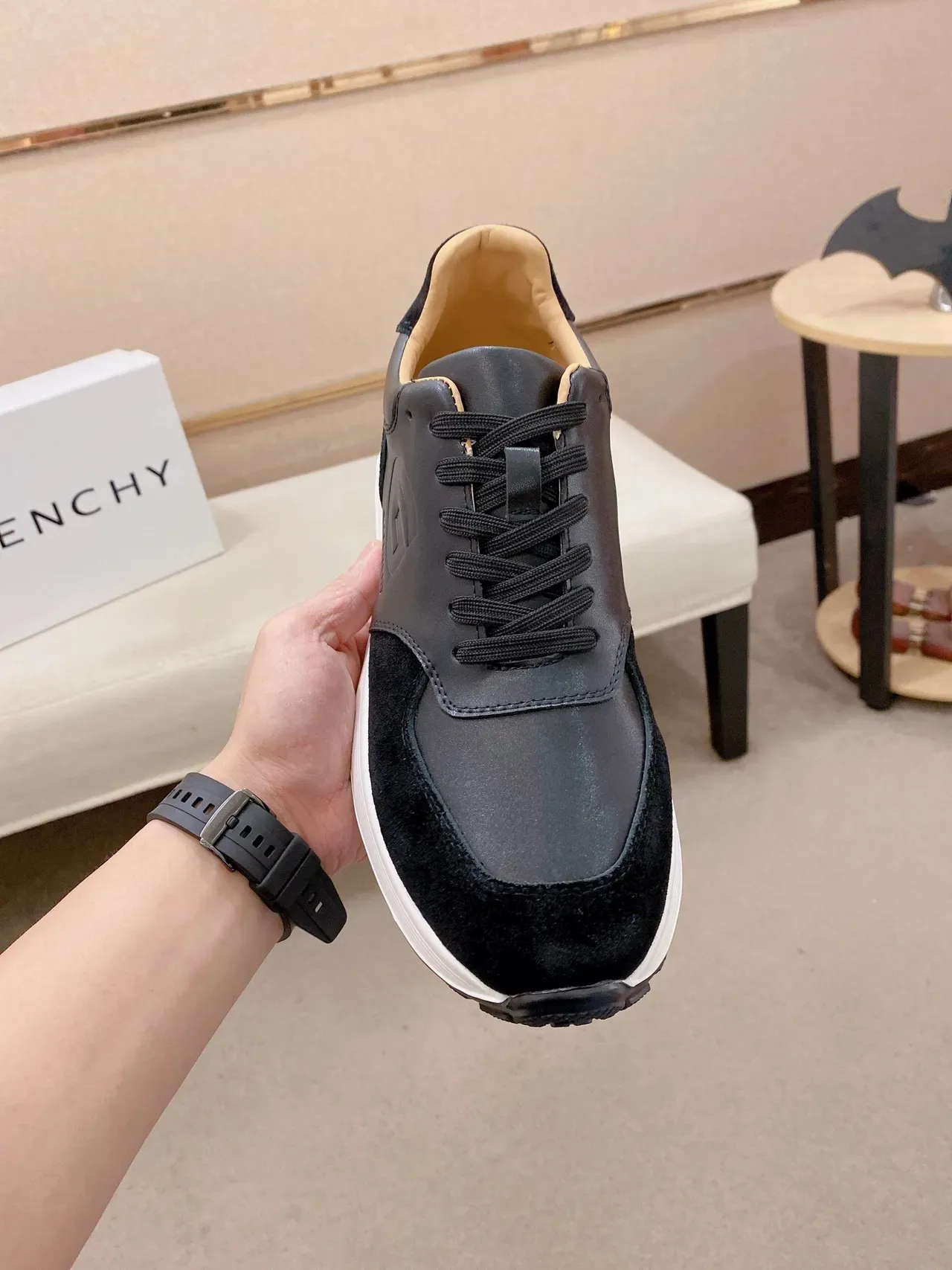 Givenchy City Sport Black Leather and Suede Lifestyle Sneaker 2