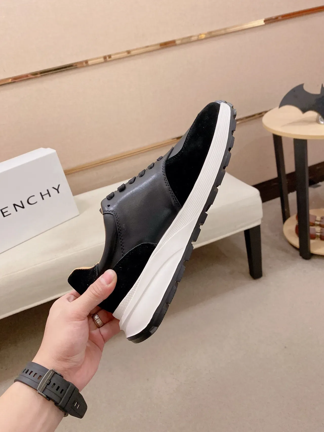 Givenchy City Sport Black Leather and Suede Lifestyle Sneaker 5