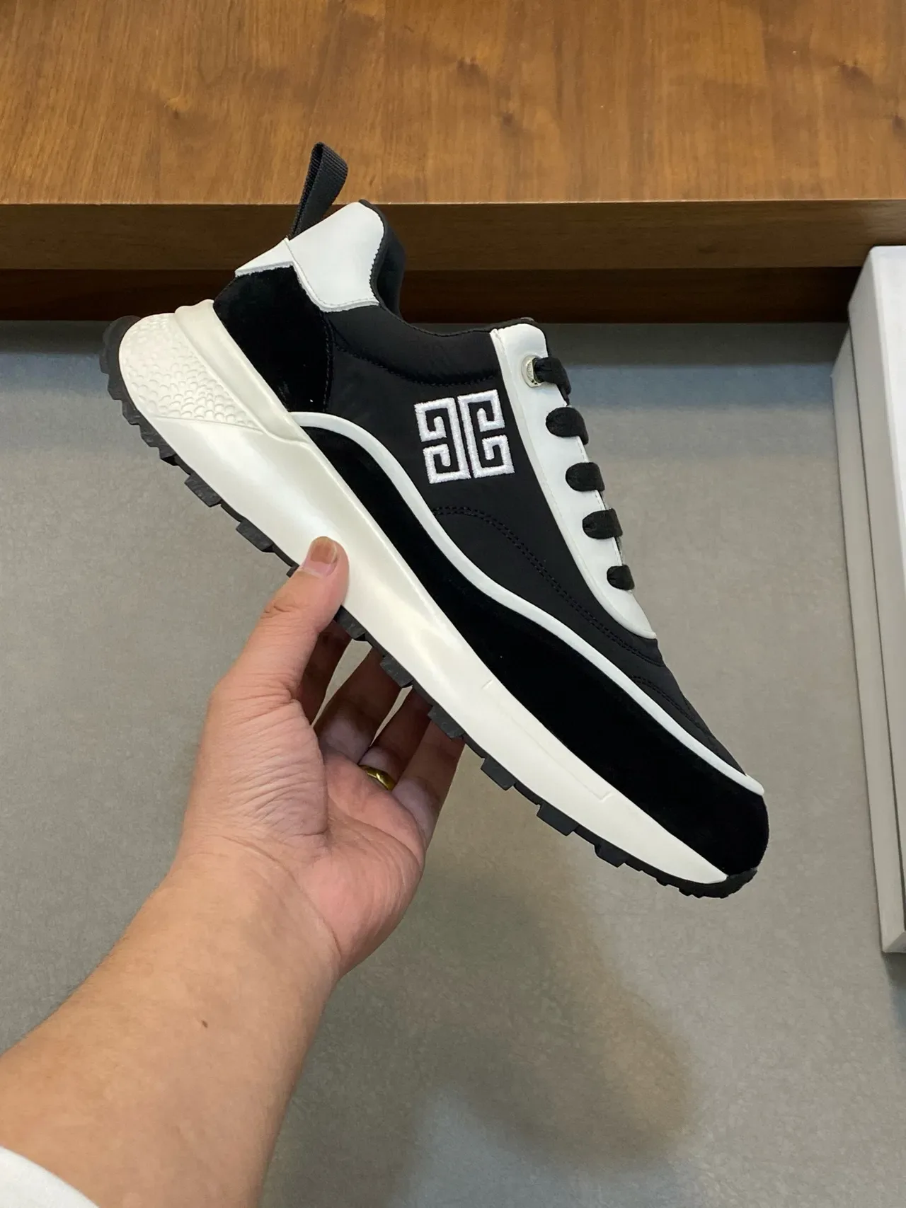 Givenchy Track Trainer Black and White Lifestyle Sneakers 5