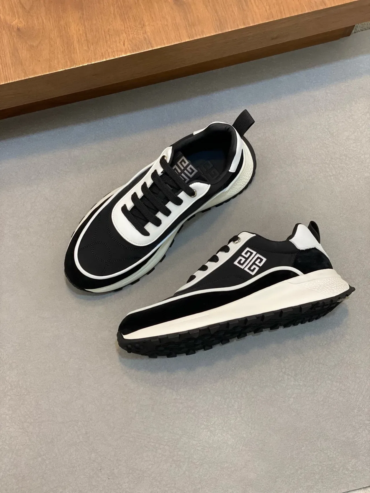 Givenchy Track Trainer Black and White Lifestyle Sneakers 6