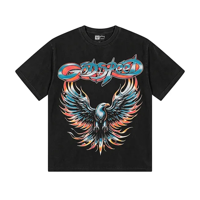 Godspeed Flame Eagle Graphic Black T-Shirt 2