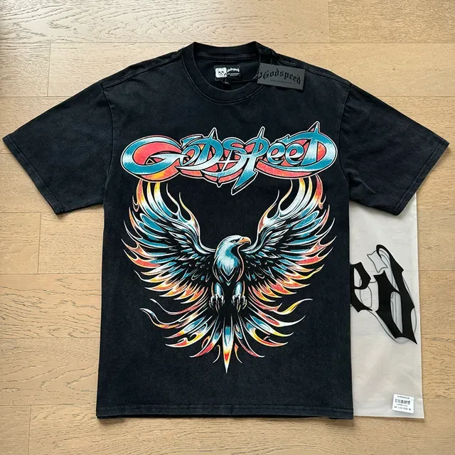 Godspeed Flame Eagle Graphic Black T-Shirt 5