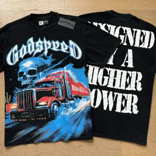 Godspeed গ্রাফিক প্রিন্ট ক্রু নেক টি-শার্ট