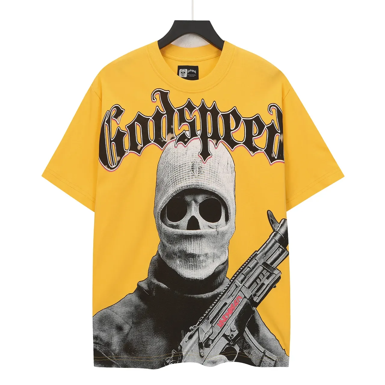 Godspeed Graphic Print Oversized Yellow T-Shirt 2