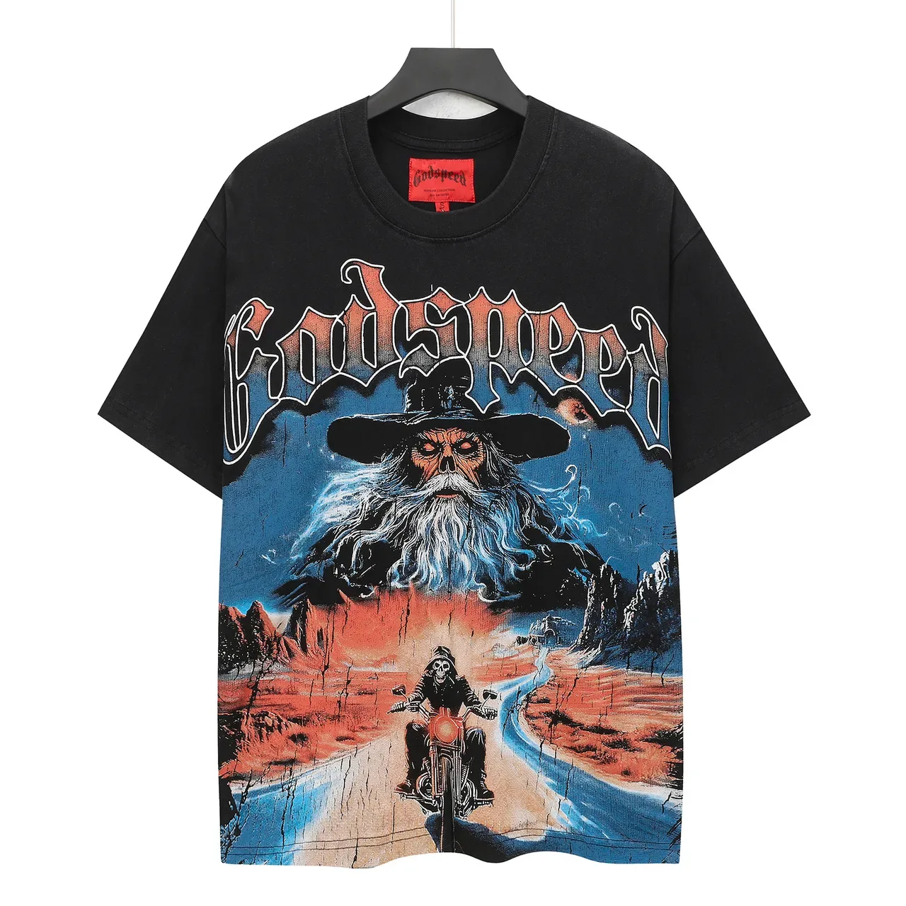 Godspeed Oversized Graphic Print Black T-Shirt 2