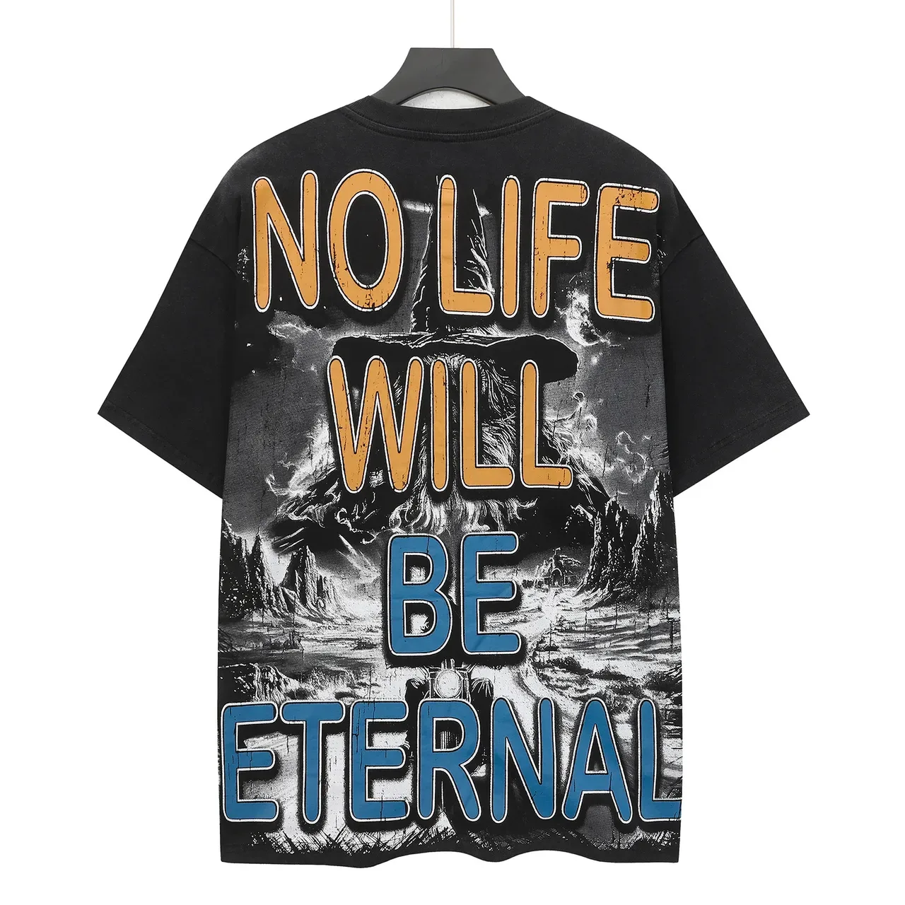 Godspeed Oversized Graphic Print Black T-Shirt 3