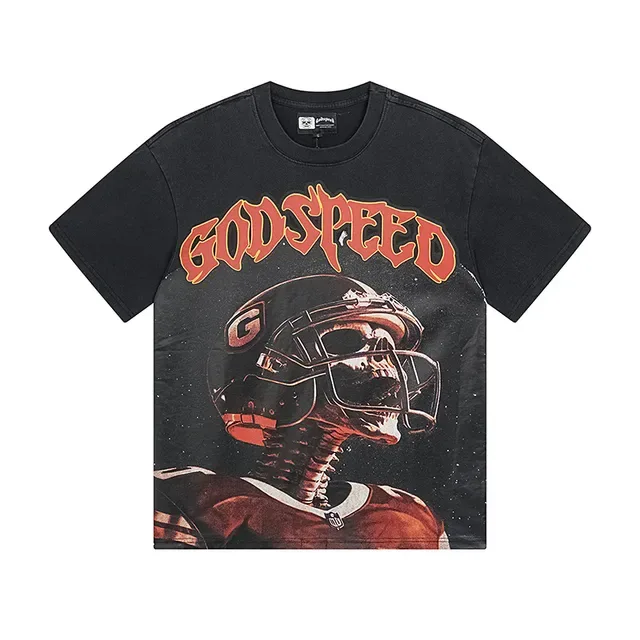 Godspeed Skull Helmet Graphic Black T-Shirt 2