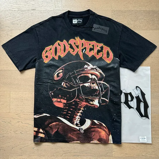 Godspeed Skull Helmet Graphic Black T-Shirt 6
