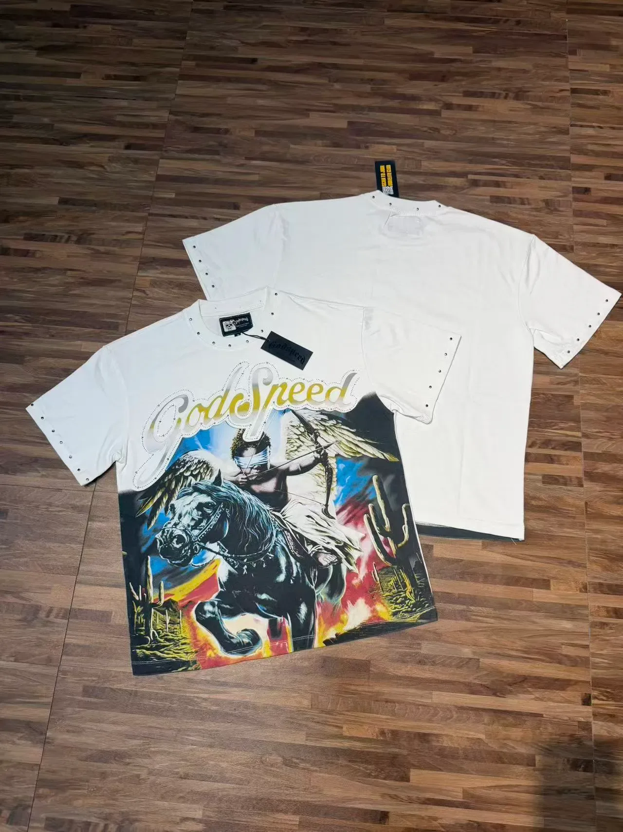Godspeed Winged Archer Graphic Studded Shoulder T-Shirt 5